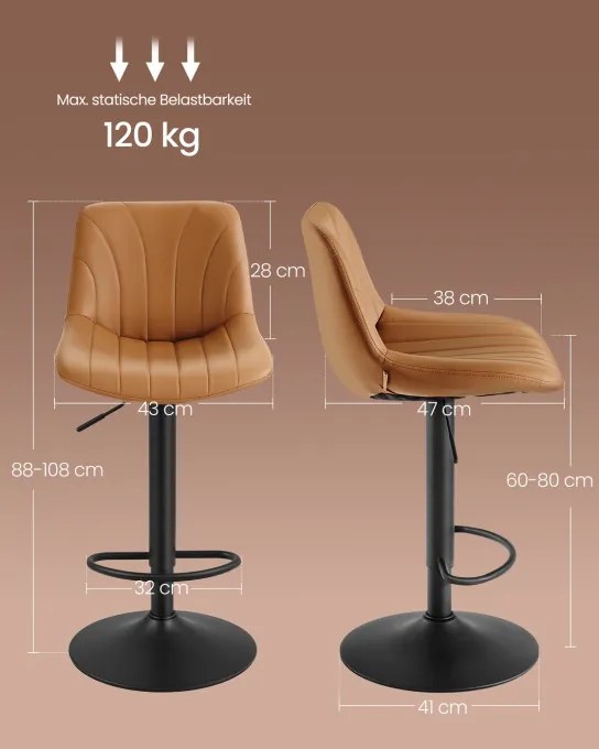 Set dvoch barových stoličiek LJB181KN01 (2ks)