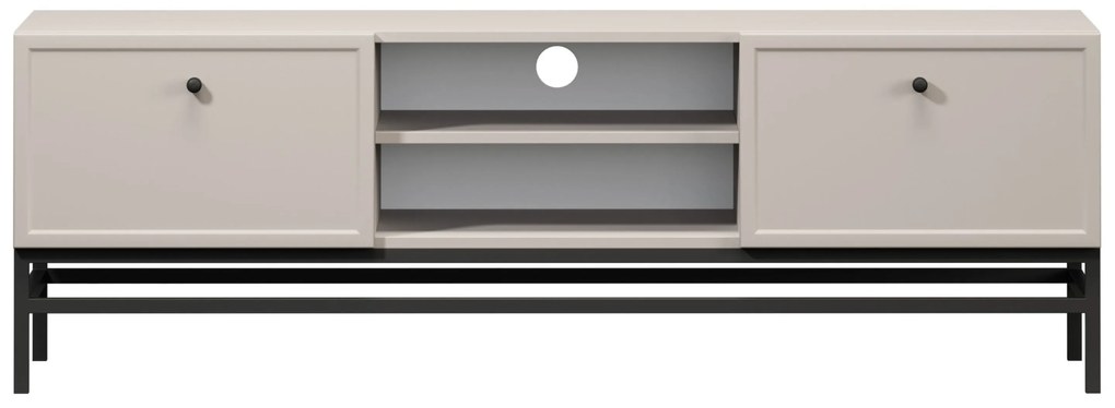 TV stolík Lorini 150 cm na stojane – kašmírová / čierne úchytky
