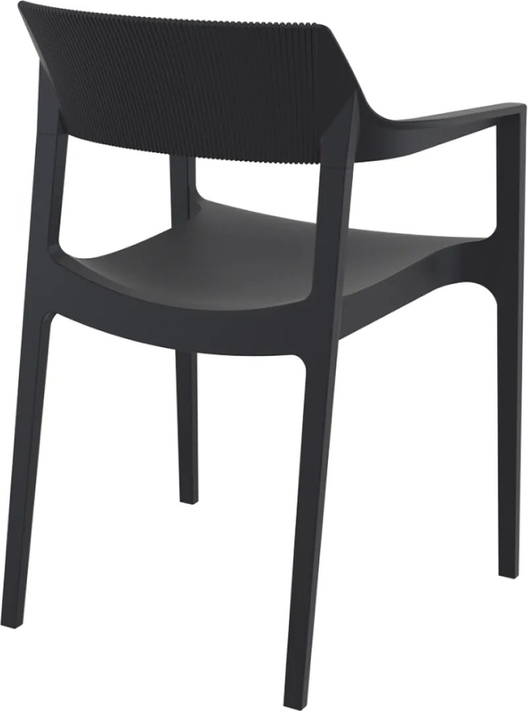 TULUM záhradná stolička s podrúčkami black/olive green