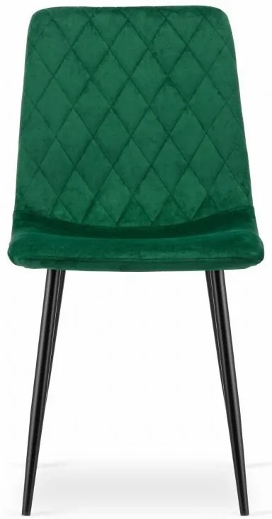 Set 4 kresiel TURIN - tmavozelený zamat