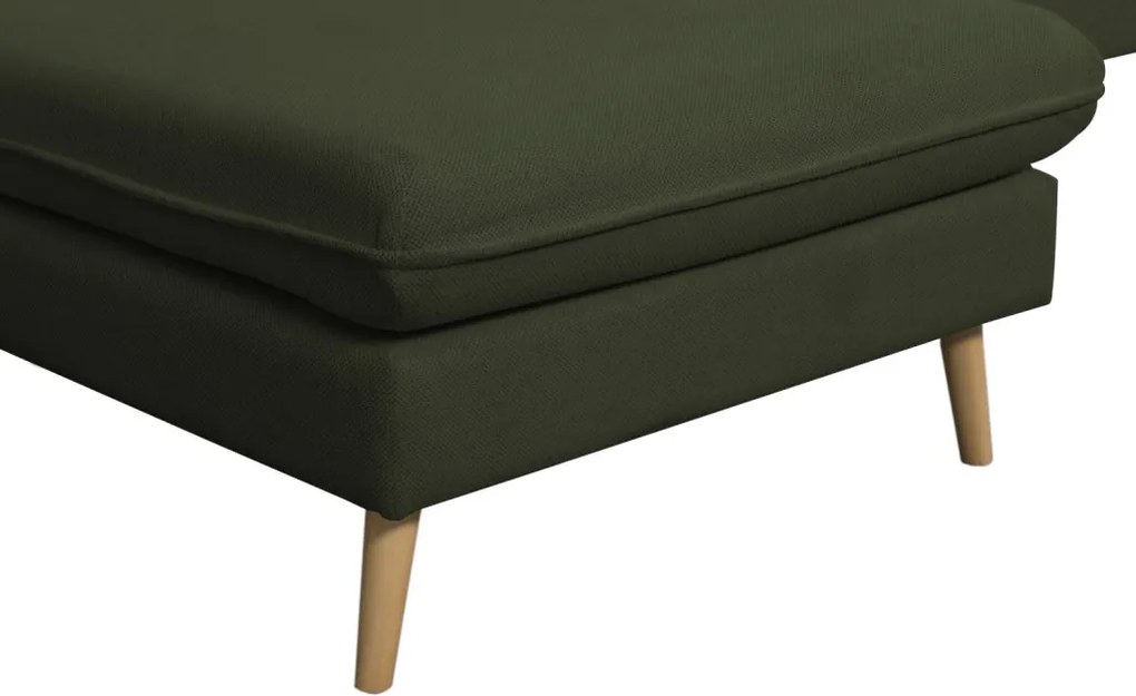 Rohová sedačka Salma, tmavo zelená látka, univerzálna pravá/ľavá