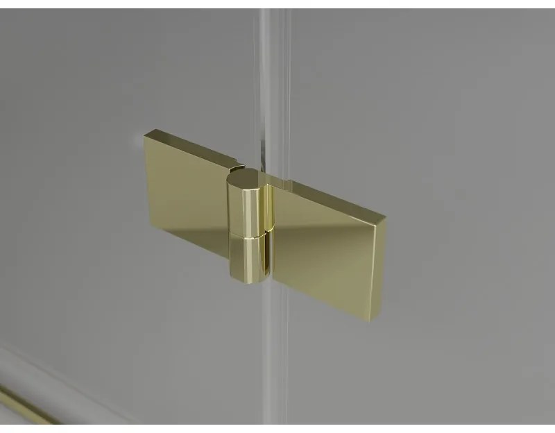 Mexen Mist-H Duo, 2-krídlový výklopný sprchový kút 105 x 115 cm, číre sklo, zlatý lesklý profil, 8A5-105L-115P-50-00