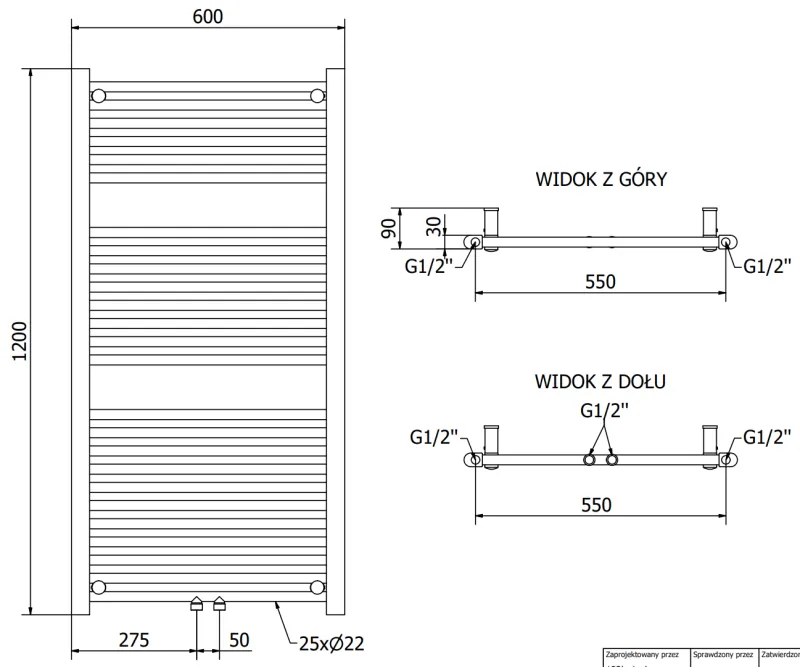 Mexen Mars, vykurovacie teleso 1200x600 mm, 487 W, chrómová, W110-1200-600-00-01