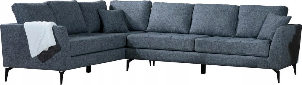 Rohová sedačka Temparina (L) (tmavosivá čierna)