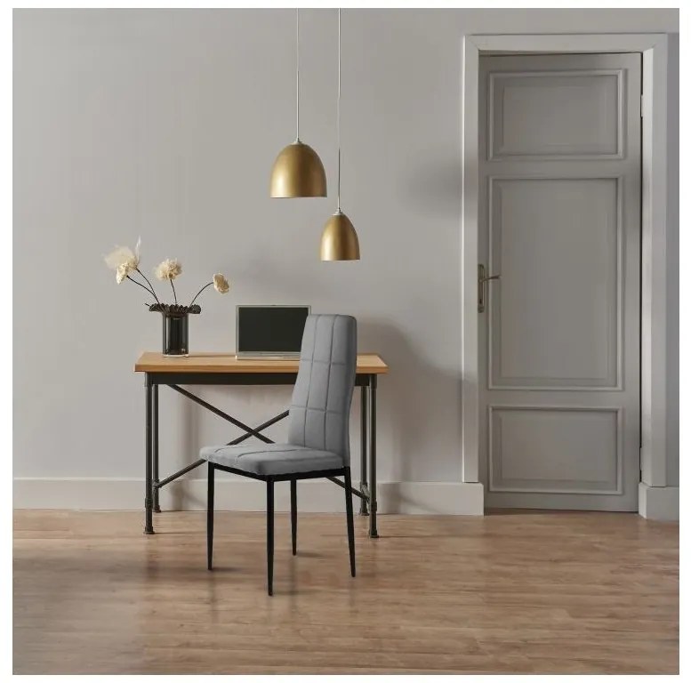 Súprava 4 čalúnených stoličiek s vankúšikom do jedálne a obývačky, 4 kusy, sivá