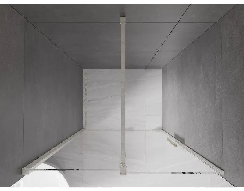 Mexen Velar, posuvné sprchové dvere do otvoru 90 cm, 8mm číre sklo, brúsená oceľ, 871-090-000-01-97