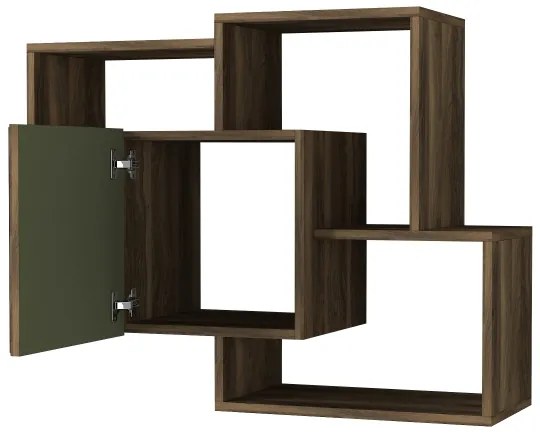 Nástenná polica ARCO 73x79,2 cm hnedá/zelená