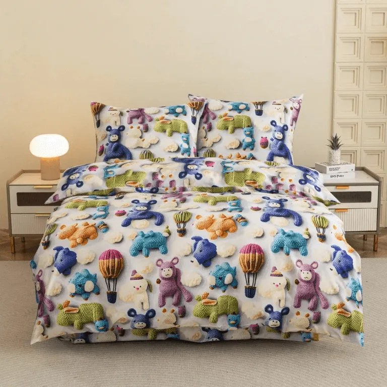 Detské obliečky z mikrovlákna WOOLIMALS farebné Rozmer obliečky: 70 x 80 cm | 140 x 200 cm