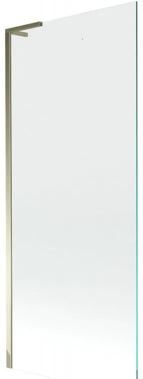 Mexen Next L, 1-krídlová vaňová zástena 80 x 150 cm, 6mm číre sklo, zlatý lesklý profil, 895-080-000-03-00-50