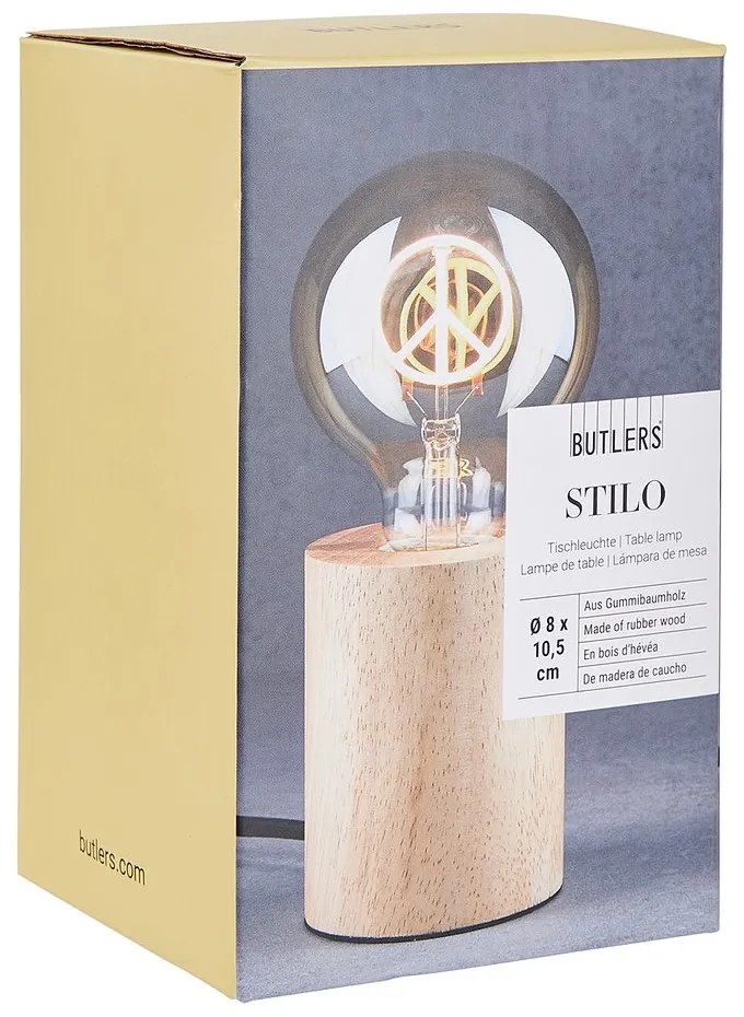 STILO Stolná lampa drevená guľatá 11 cm