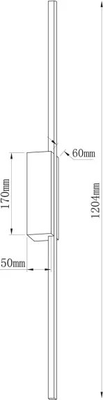 LED nástenné svietidlo AISHA LED/20W/230V 4000K 120 cm čierne
