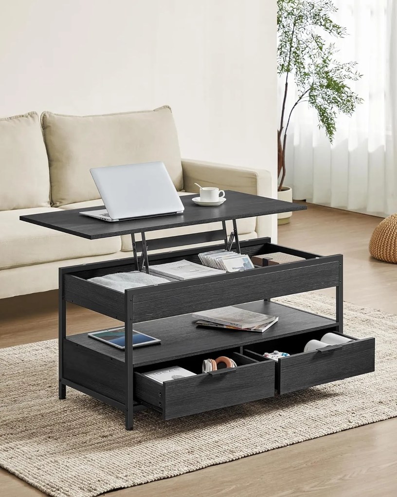 Konferenčný stolík s výškovým nastavením Vasagle Indigra čierny