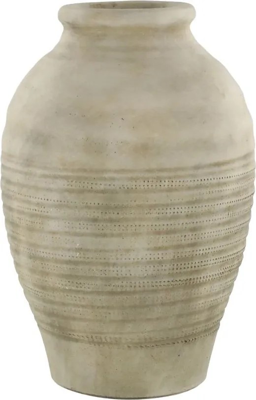 Béžová antik dekoračná terakotová váza Lourdes - Ø 29*44 cm