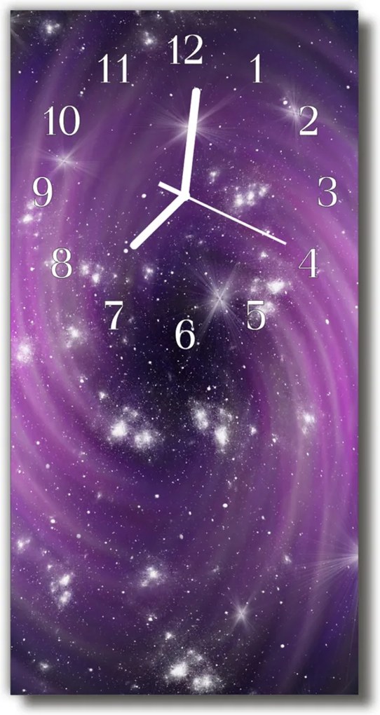 Sklenené hodiny vertikálne  Vesmír purpurová galaxie