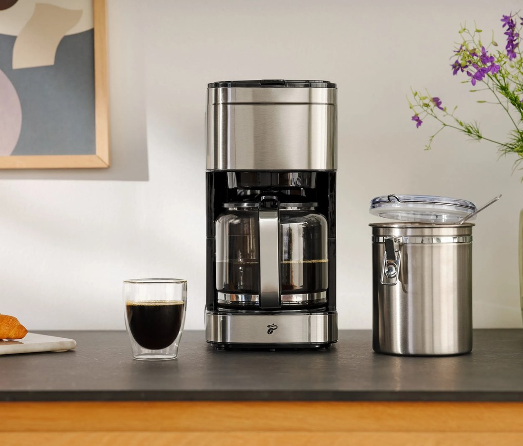 »Let's Brew Elegant« kávovar na prekvapkávanú kávu, strieborný