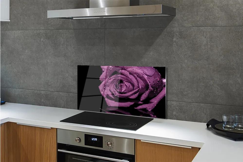 Nástenný panel  purpurová ruža 120x60 cm