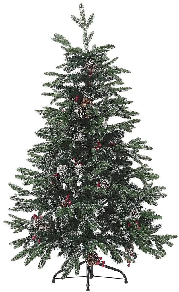 Zasnežený umelý vianočný stromček 120 cm zelený DENALI Beliani