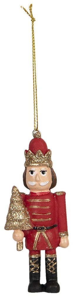 Závesná vianočné dekorácie Luskáčik sa stromčekom - 4 * 2 * 9 cm