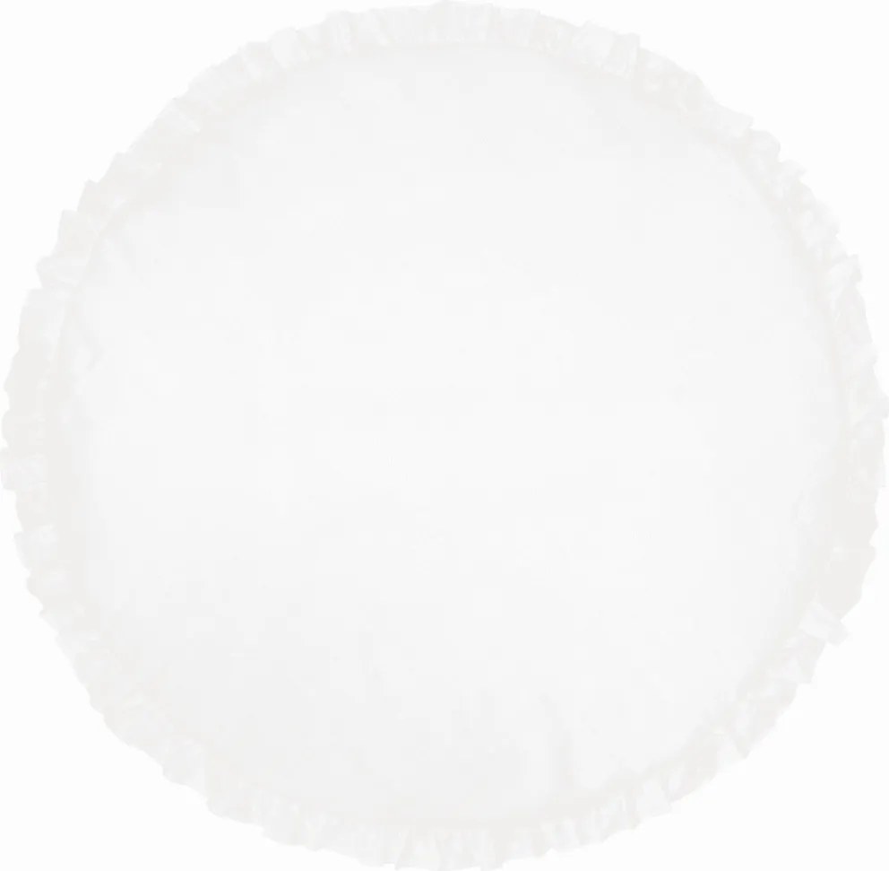 Detská ľanová podložka na hranie s volánom biela