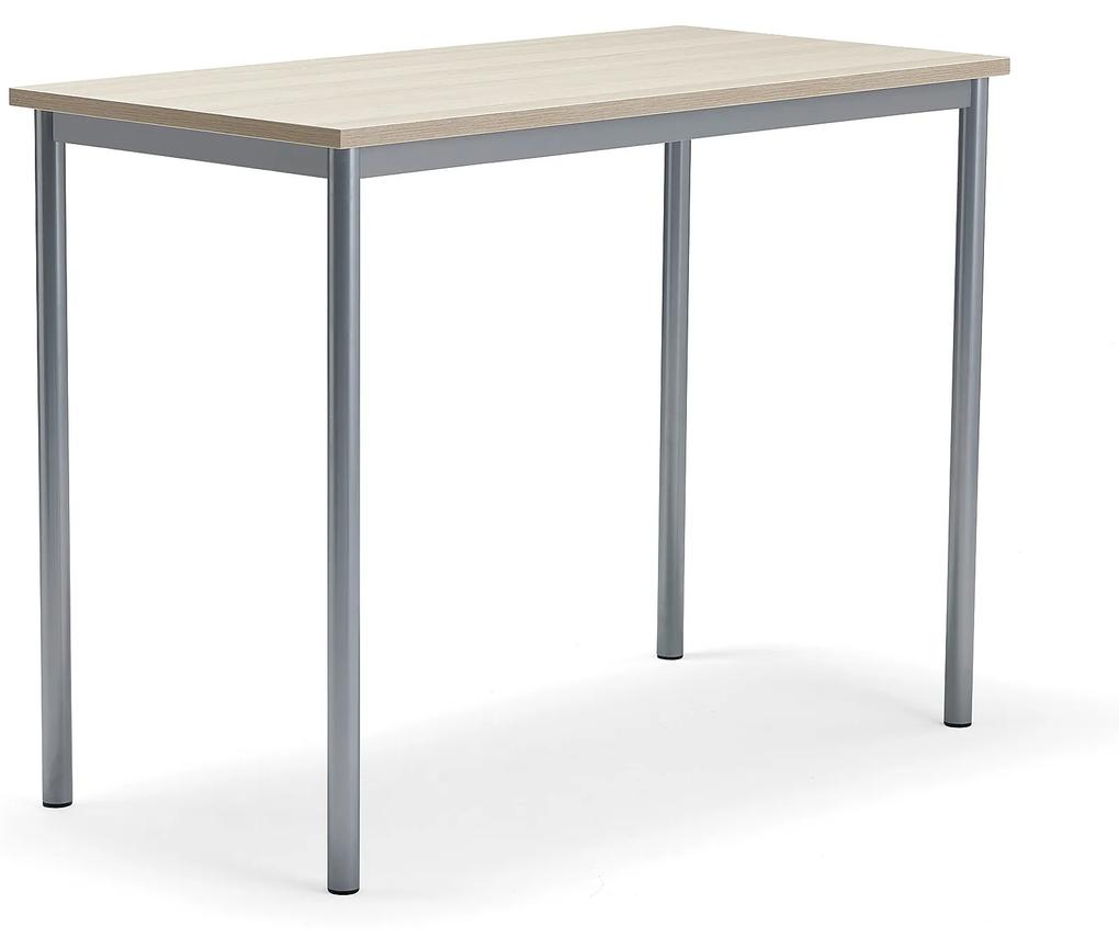Stôl BORÅS PLUS, 1200x600x900 mm, laminát - jaseň, strieborná