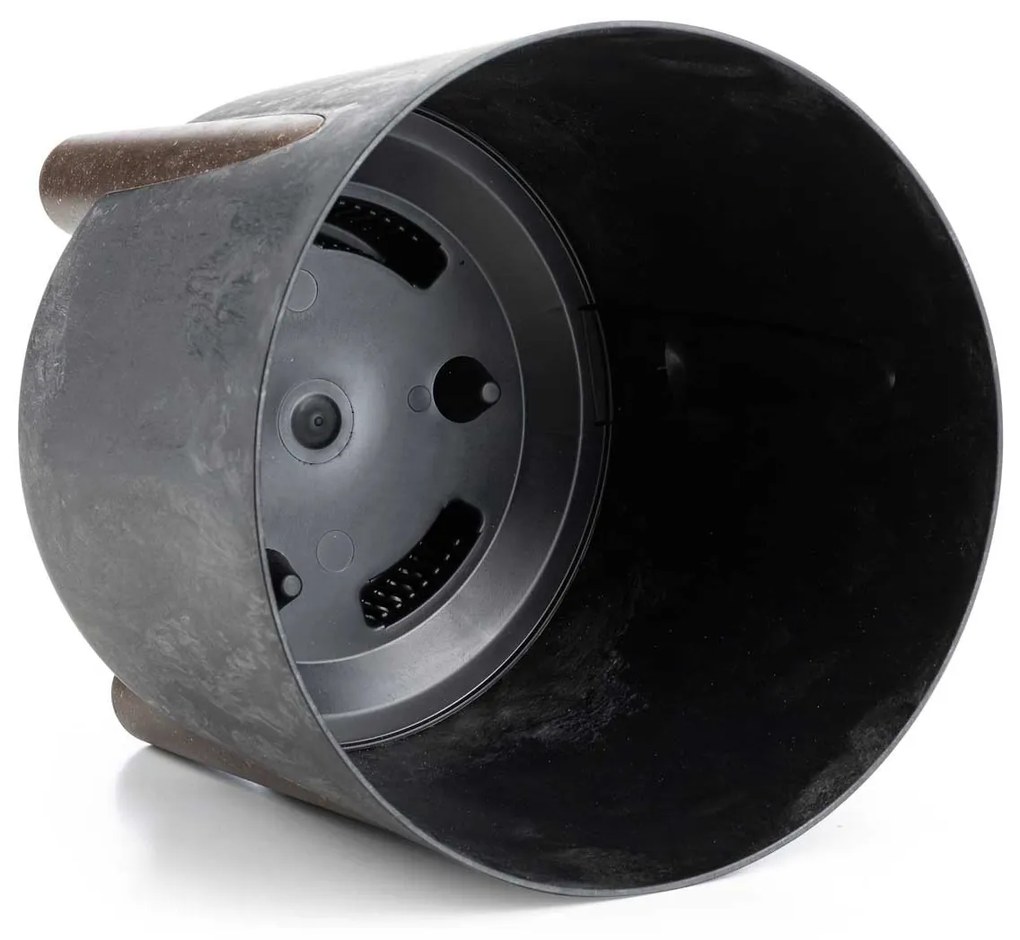 PLASTOVÝ KVETINÁČ MOSS 26X25 CM IMITÁCIA BETÓNU ČIERNA