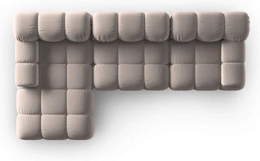 Svetlohnedá zamatová modulárna rohová pohovka (ľavý roh) Bellis – Micadoni