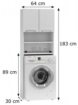 Skrinka do kúpeľne s možnosťou uloženia práčky biela