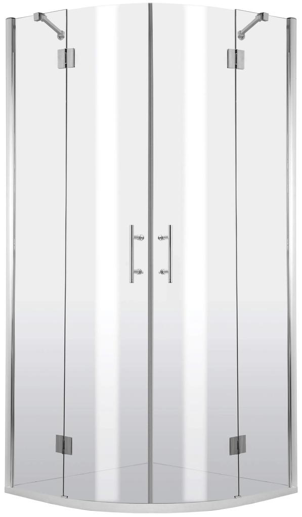 Deante Abelia, štvrťkruhový sprchový kút s výklopnými dverami 90x90 cm, výška 200cm, 6mm číre sklo s ActiveCover, chrómový profil, KTA_053P