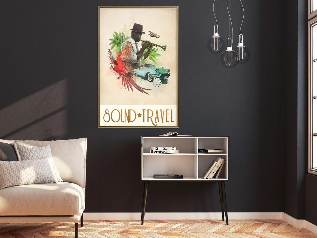 Artgeist Plagát - Sound Travel [Poster] Veľkosť: 20x30, Verzia: Zlatý rám