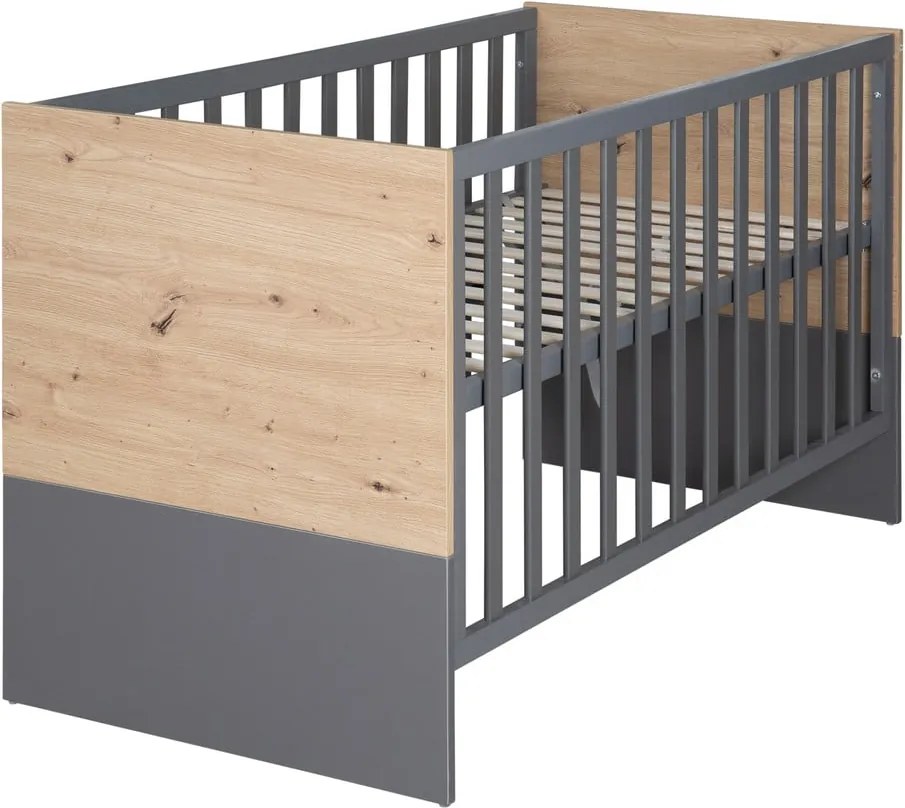 Postieľka v sivej a prírodnej farbe 60x120 cm Anna – Roba