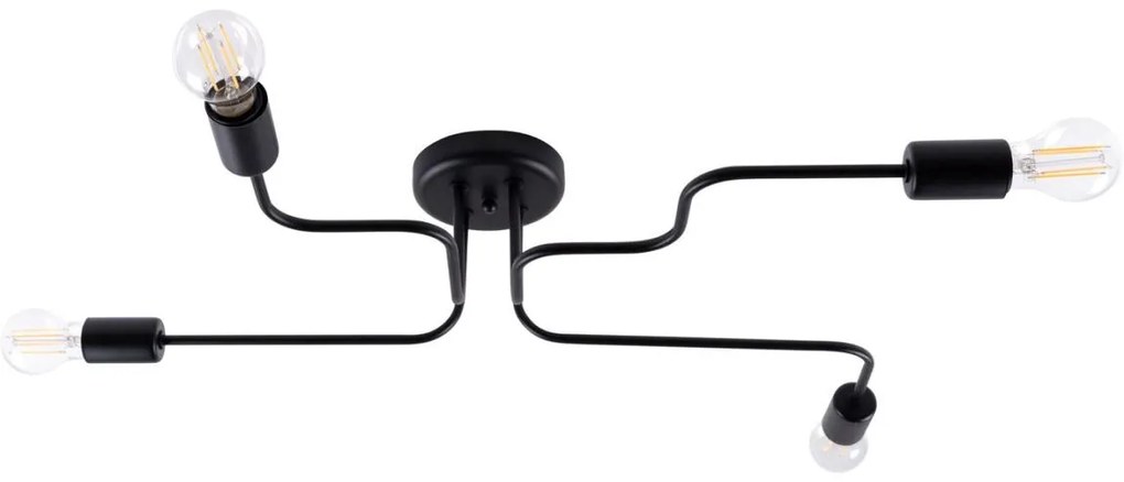 Sollux SL.1446 - Prisadený luster VECTOR 4xE27/15W/230V čierna