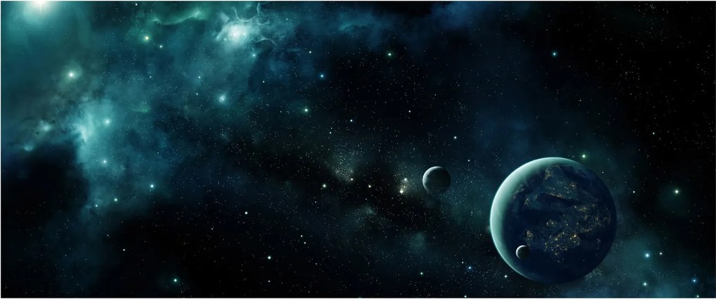 Obraz - Život vo vesmíre (120x50 cm)