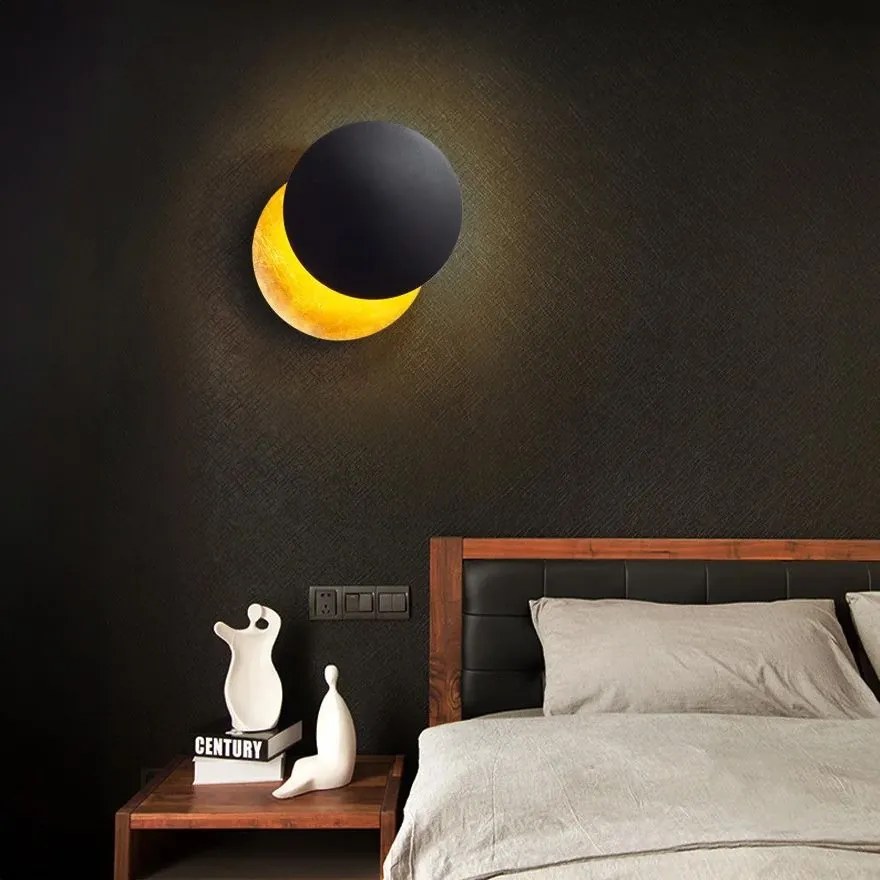 Toolight Toolight, LED nástenné svietidlo APP1433-W, čierna matná-zlatá, OSW-07985