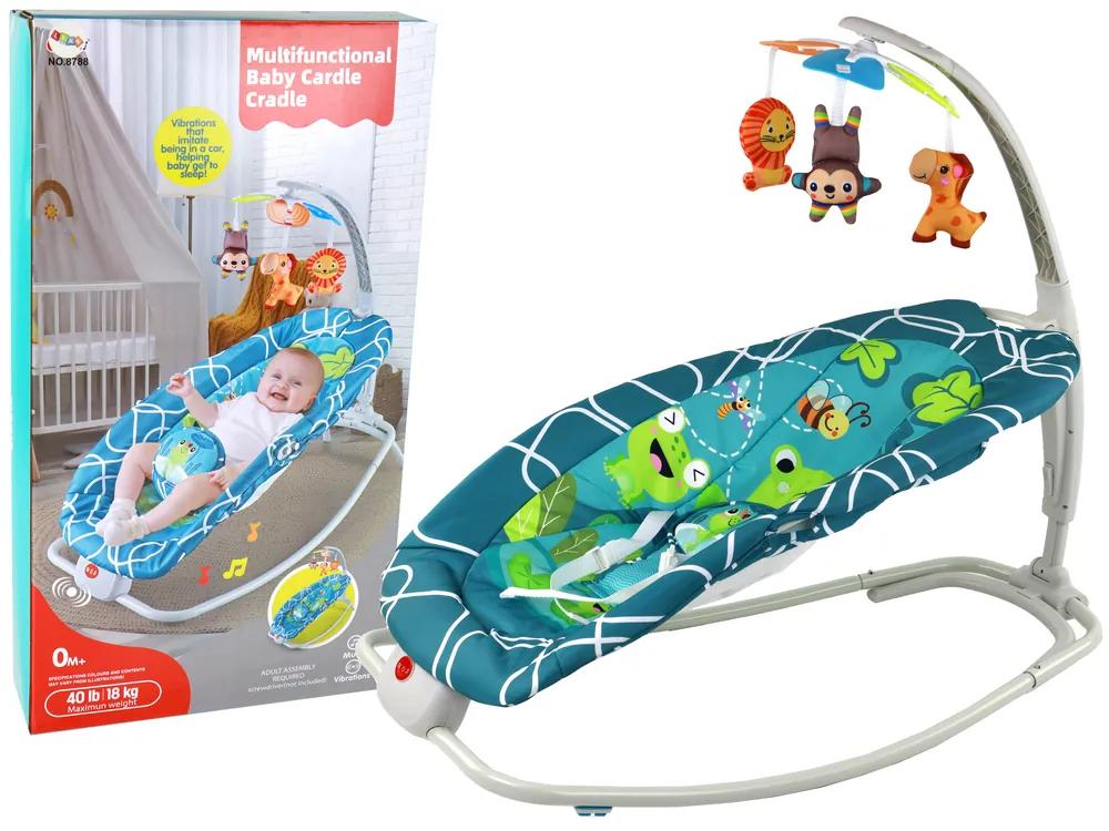 Lean Toys Detské multifunkčné lehátko 2v1 - zelené