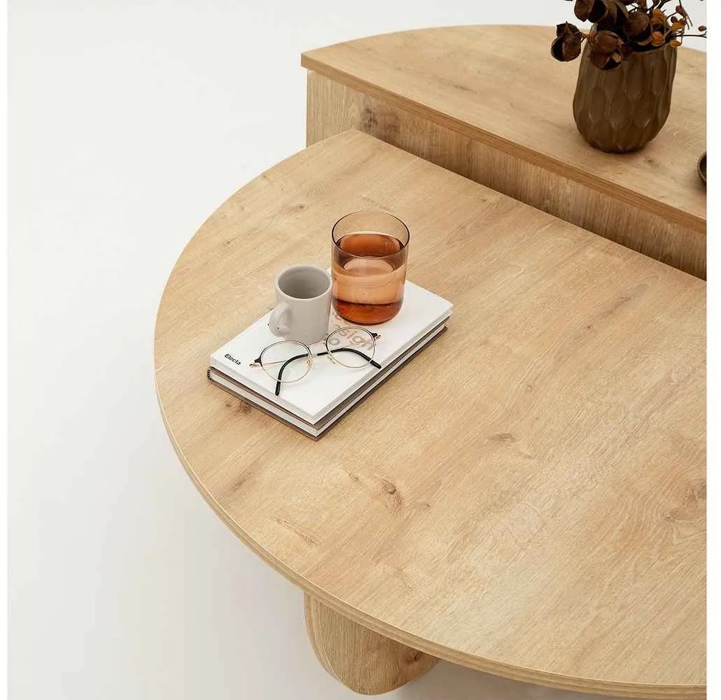 Dizajnový konferenčný stolík Baltenis 90 cm vzor zafírový dub
