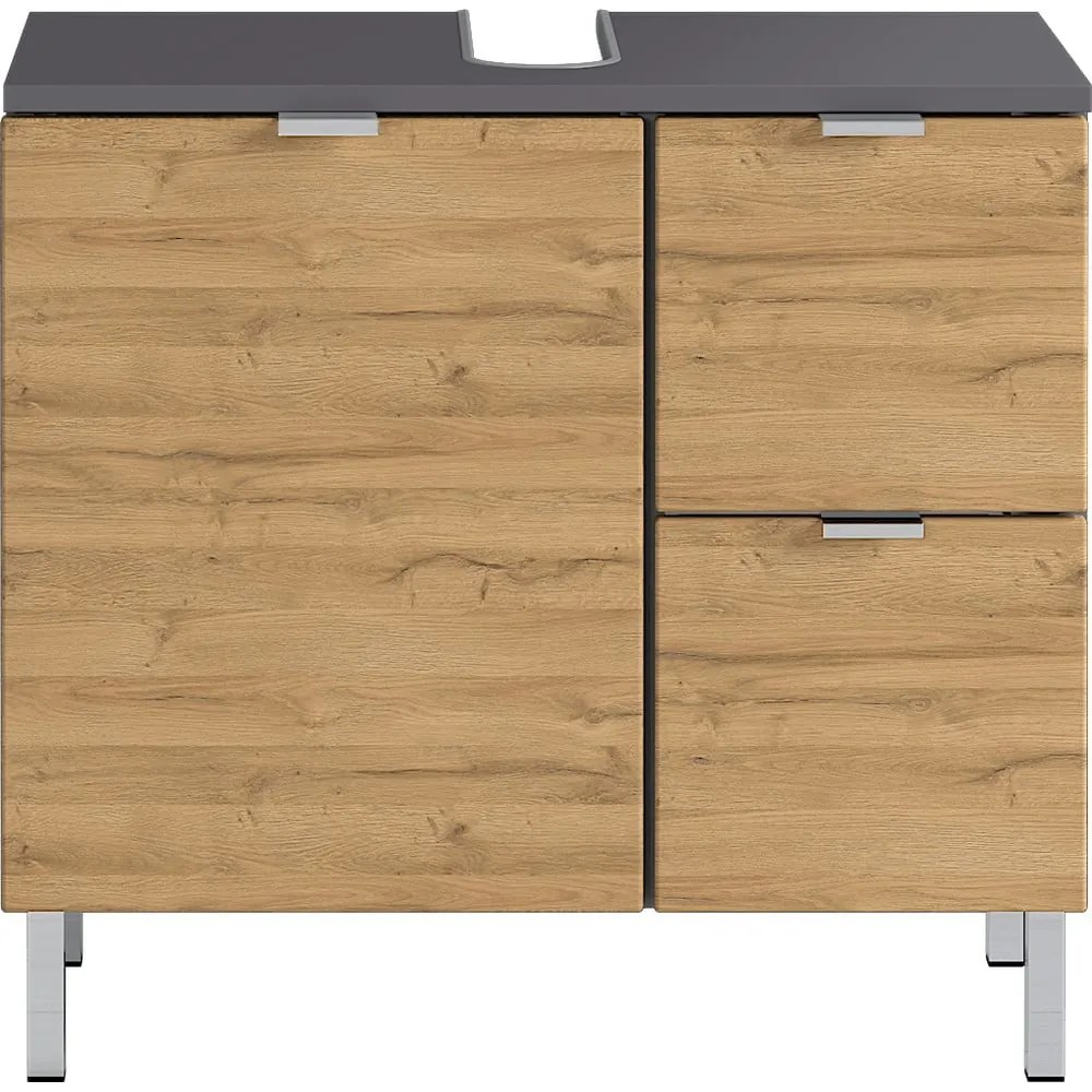 Skrinka pod umývadlo s dubovým dekorom Germania Mauresa, šírka 60 cm