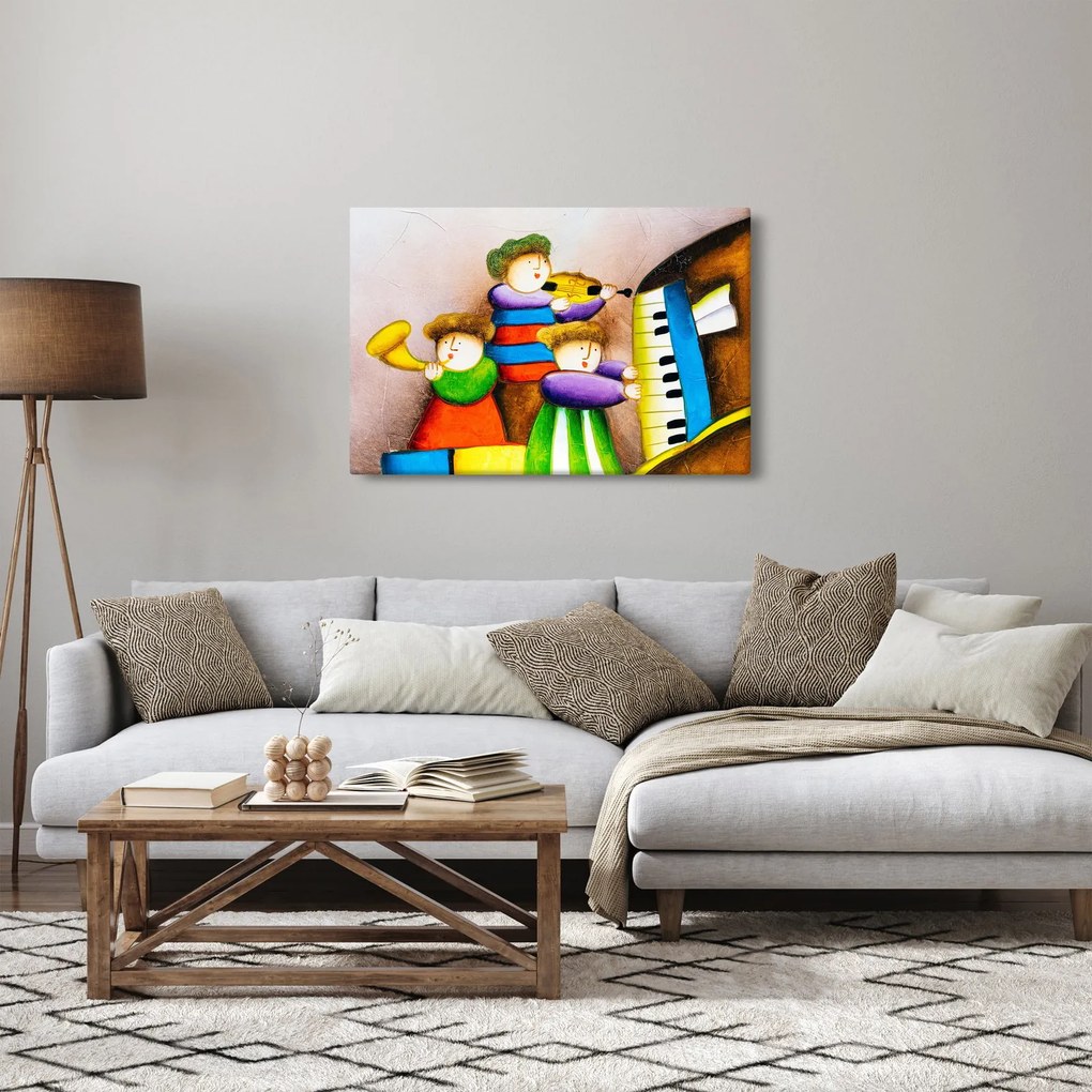 Obraz - Hudobníci, maľba (90x60 cm)