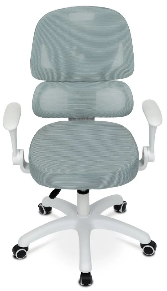 Detská pracovná stolička NANDU — sieť / látka, mentolová