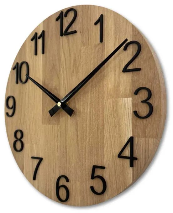 Elegantné nástenné hodiny z masívneho dubu I SENTOP MAS016-OSMO-3071-heads-black