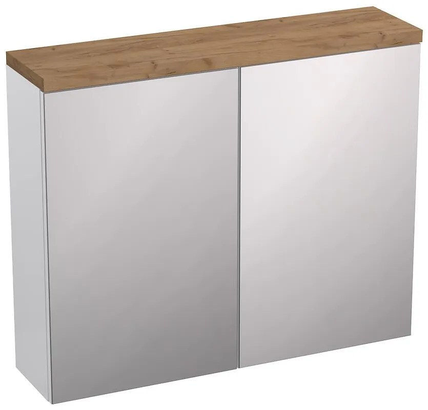 KÚPEĽŇOVÁ ZRKADLOVÁ SKRINKA 80 OVO BIELY POĽSKÝ