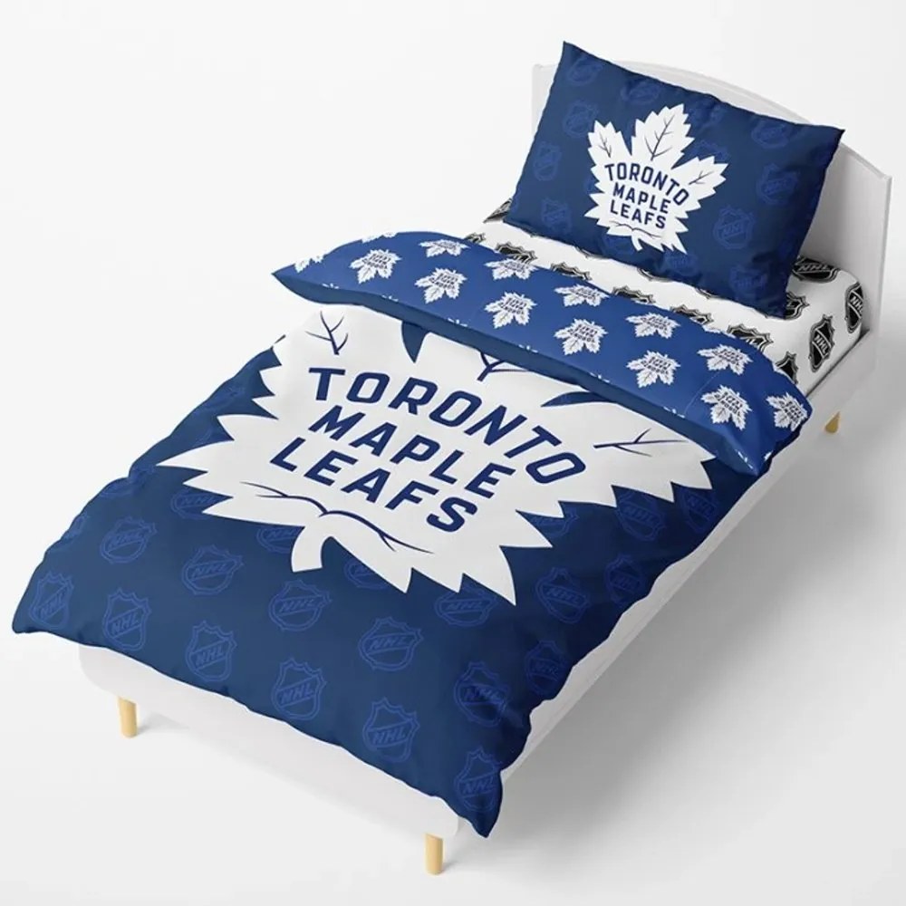 Hokejové posteľné obliečky NHL Toronto Maple Leafs Shields - 100% bavlna renforcé - 70 x 90 cm + 140 x 200 cm