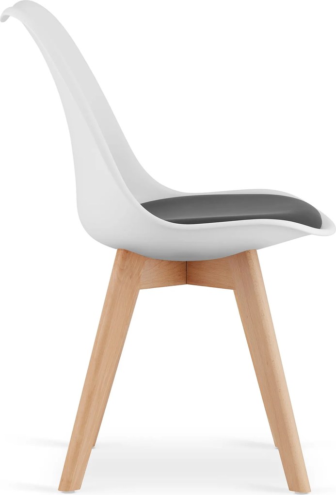 AKCIA Bielo-čierna stolička BALI MARK s bukovými nohami II. akosť