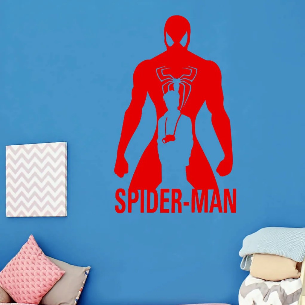 Veselá Stena Samolepka Spiderman silueta Farba: žlutá, Veľkosť: 100 x 61 cm