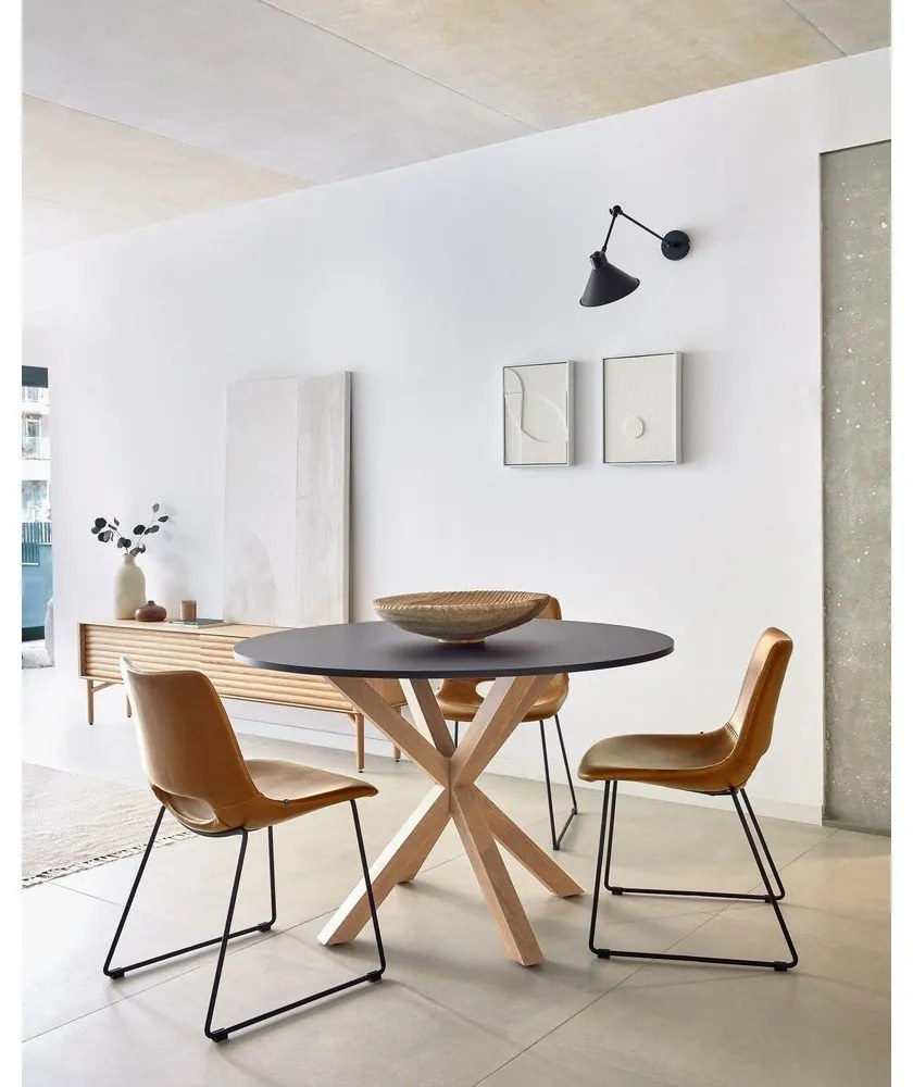 Okrúhly jedálenský stôl so sklenenou doskou ø 120 cm Argo – Kave Home