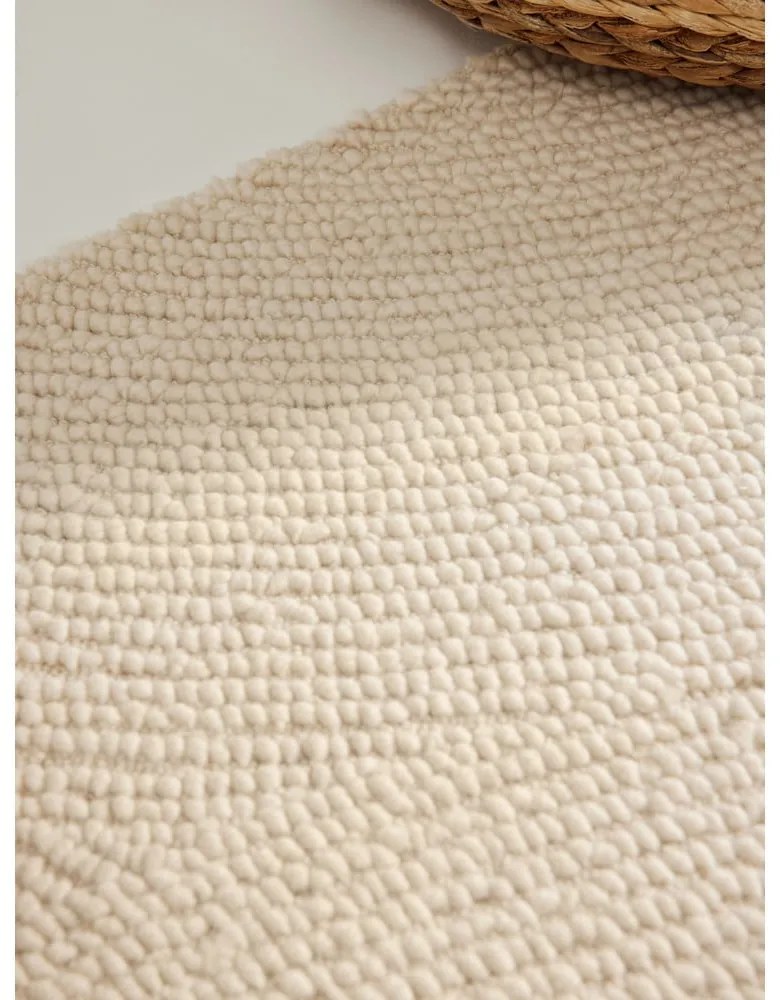 Ručne tkaný vlnený behúň vo svetlo prírodnej farbe 80x300 cm Eleni Natural White – Hanse Home