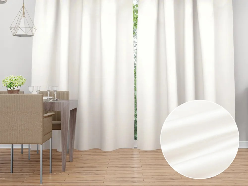 Biante Saténový záves LUX-052 Smotanovo biely 140x230 cm