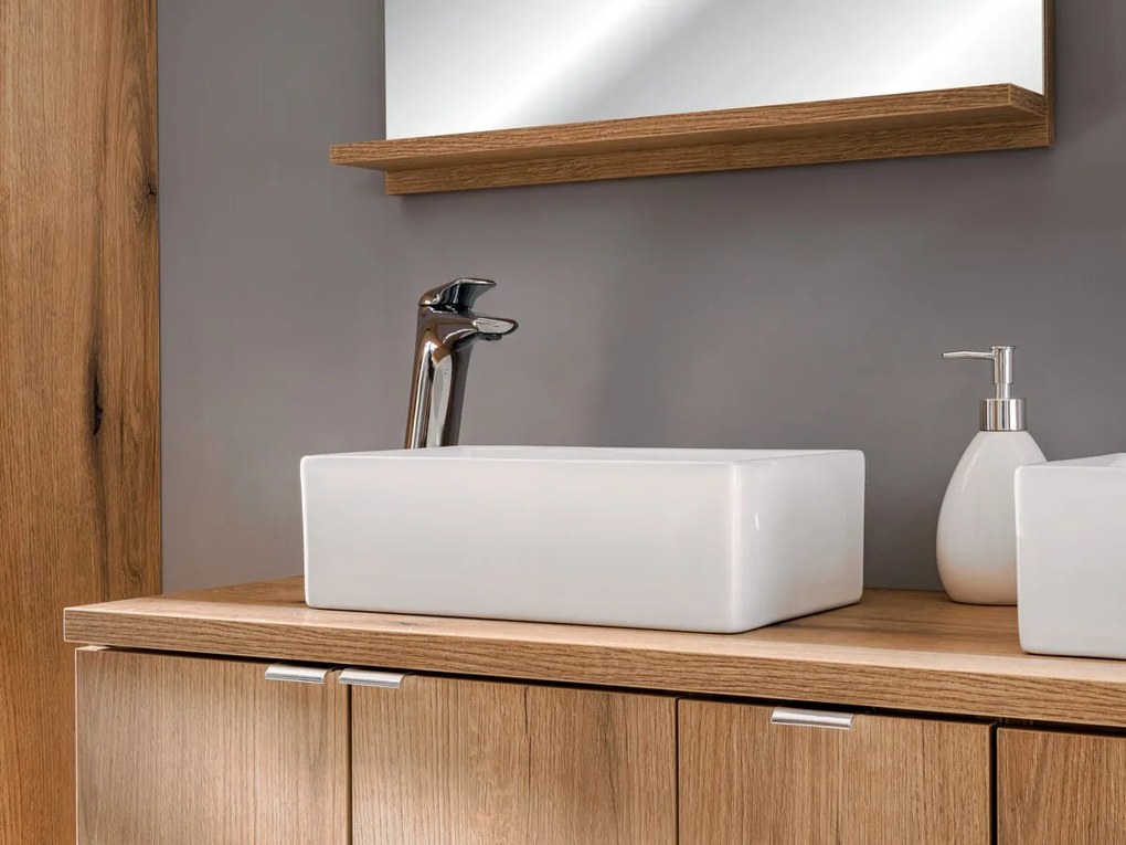 Závěsná skříňka Nova Gaja s deskou a umyvadlem 50 cm dub coast evoke
