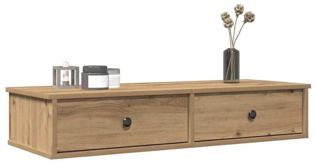 N&aacute;stenn&aacute; polica so z&aacute;suvkami dub artisan kompozitn&eacute; drevo 859967