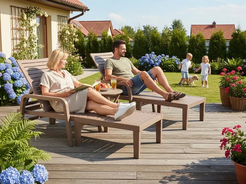 CH Záhradné relaxačné lehátko Ala - hnedá