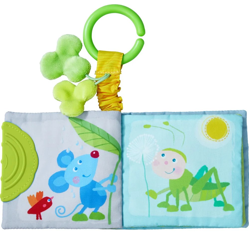 Textilná knižka s hryzadielkom - zvieratká na lúke